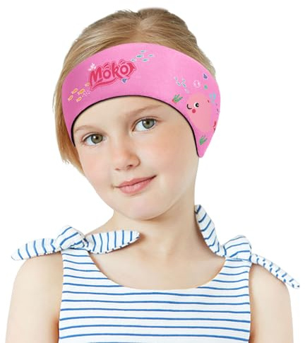 MoKo Protection Auditive pour Enfants, Bandeau de Natation en Néoprène, Sport Nautique, Âge 3-9, Baleine de Cresson Rose