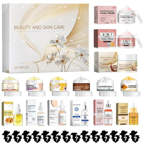 Hautpflege Adventskalender 2024 24 Tagen Skin Care Produkte Weihnachtskalender Beauty Adventskalender 2024, Hautpflege Und Make Up Adventskalender 2024 Für Frauen Und Mädchen