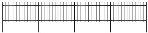 Gartenzaun mit Speerspitzen, ShGaxin Sichtschutz Zaun, ZaunsichtschutzB, Steckzaun, Garten Zaun,Teichzaun, Zaunelemente, Garden Fence, Stahl 6,8 x 1 m Schwarz