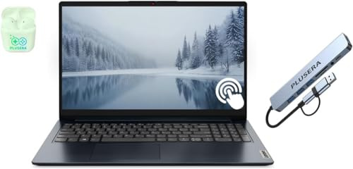 Lenovo IdeaPad 15.6” FHD Touchscreen Laptop, 40GB RAM 2.5TB Storage (2TB SSD+512GB Docking Station Set), 10-Cores Intel Core i5, Windows 11 Pro with Microsoft Office Included, PLUSERA Earphones