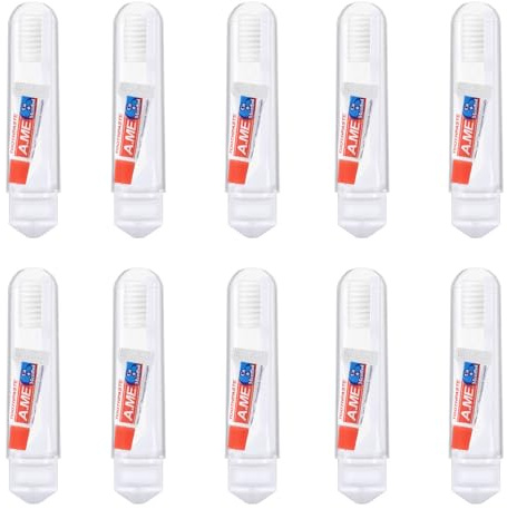 10 Brosse à Dents avec Dentifrice, Brosses à Dents de Voyage Portable, Mini Brosse à Dents Pliable, Forfait Individuel Kit Voyage, Brosse à Dents à Poils pour les Déplacements, le Camping