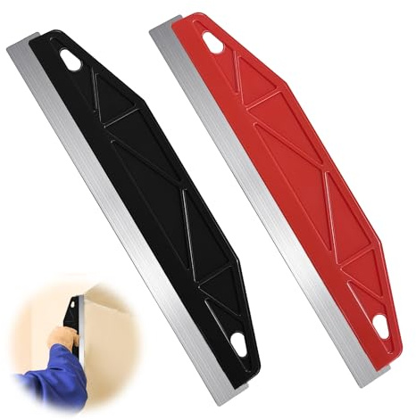 Paint Edger Tool, 2 Pcs Paint Trim Guard Wallpaper Scrape Skirting Board Tool Stainless Steel Shield Straight Edging Tool Cutting in Tool for Painting Precision Smearing Repairing