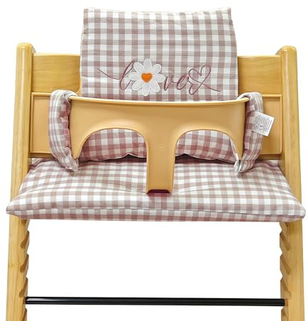 Sitzkissen für Stokke Tripp Trapp: Hochstuhl Sitzkissen Wasserdicht, Hochstuhl Sitzkissen Set, Polsterung an Rückenlehne, Kids Sitzkissen Abnehmbar Abnehmbar, Bio Baumwolle Weiches Sitzkissen