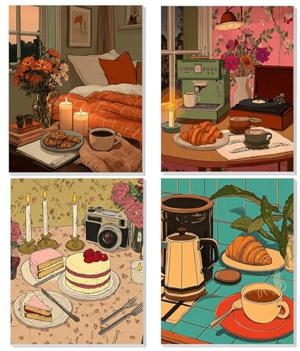 TOSTOG Pintura por Números para Adultos Incluye Marco Estilo retro Pintar por Numeros Adultos Pintura Acrilica Kit Cuadro DIY Completo Decoración para el Hogar
