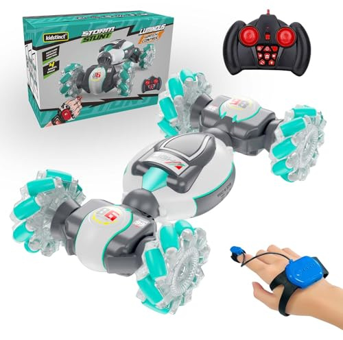 Bubbacare Ferngesteuertes Auto Junge Mädchen, 2,4 GHz 4WD Auto Mit Handsteuerung mit Leichter Musik, 360° Rotation Spielzeug ab 6 Jahren Jungen, Spielzeugauto Kinder 6-15
