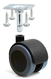 Design61 4er Set Universal Möbelrolle Gummirolle Lenkrolle Laufrolle Bodenschutz Rollen mit Anschraubplatte und Schrauben