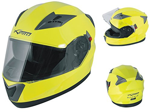 Integralhelm Motorradhelm Rollerhelm Sonnenblende Gelb XL