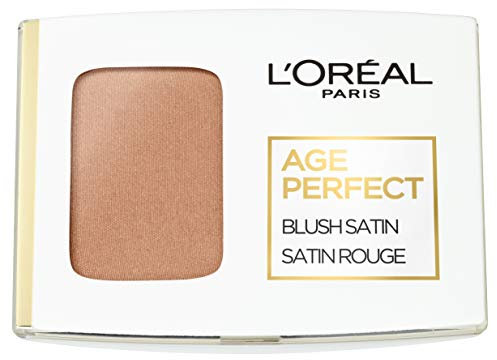L'Oréal Paris Age Perfect Satin seidiges Puder-Rouge in Nr. 107 kupfer/hazelnut, für eine natürliche Frische im Gesicht, 5 g