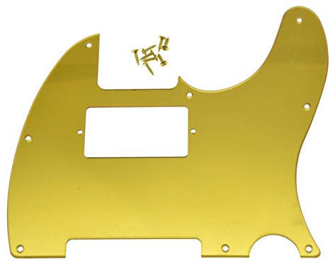 Dopro Humbucker-Plektrumschutz für Telecaster, 8 Löcher, für USA/mexikanische FD-Telecaster, goldfarben, verspiegelt, 1-lagig