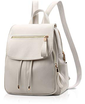NICOLE&DORIS Mode Frauen Rucksack Mini Rucksack Kunstleder Leder Damen Rucksack Umhängetasche Geldbörsen Mädchen Rucksack Weiß