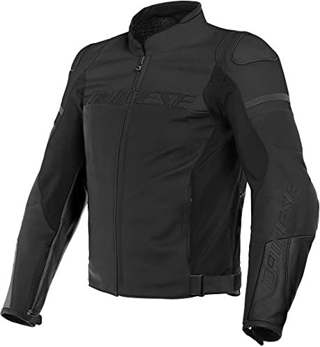 Dainese Agile Perforierte Motorrad Lederjacke (Black,48)