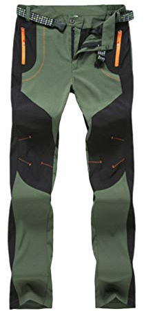 LaoZan Unisex Softshell Secado Rápido Pantalones de Montaña Senderismo Impermeables Outdoor Termico Elasticidad Pantalones
