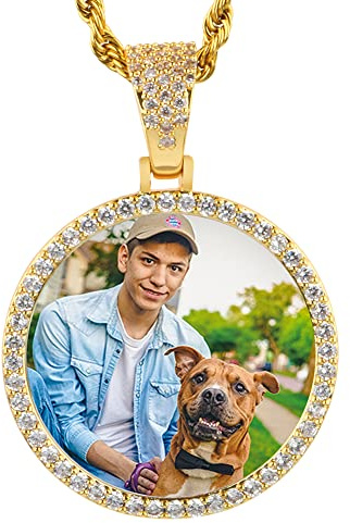 YIMERAIRE Custom Photo Necklace For Men Women Personalised Picture Necklace Pendant Customised Personalised Necklace With Memory Pictures