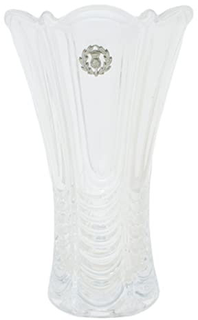 Scottish Thistle Flower Table Vase Cut Crystal Glass Flute Style Luxury Gift 371