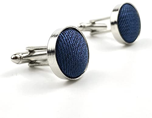 S&W SHLAX&WING Boutons de manchette bleu uni pour hommes Bouton de manchette Cadeaux de mariage
