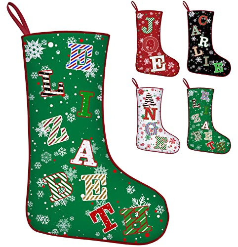 Skartam Weihnachtsstrümpfe, personalisierter Name, 4 Farboptionen, 43 cm, individuelle Weihnachtsstrümpfe mit Namen für Kamin und Kaminsims, Geschenke für Weihnachtsdekoration, Urlaub, Familie