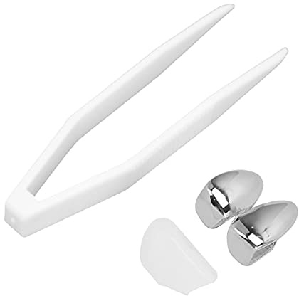 Hip Hop Tooth Grill Cap,Plating Teeth Brace Trendy Metal Teeth Decoration Jewelry for Halloween Party Tooth Grill Silicone Mold Kit (Silver)