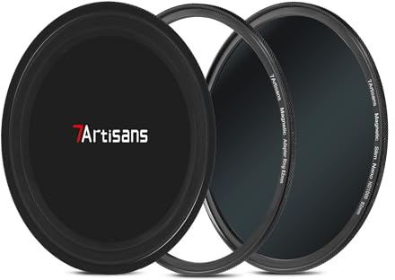 7artisans Filtre Nanomagnétique Filtre UV Réducteur de Lumière Filtre ND/Filtre Polarisant CPL/Filtre Dégradé GND/Filtre Antibrouillard Noir 1/4 pour Photographie de Portrait(72mm ND1000)
