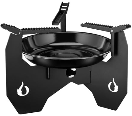 Onlyfire Dutch Oven Untergestell | Abnehmbar Gestell für Potjie, Kessel, Töpfe, Pfanne | Feuertopf Untersetzer | 45x45x30,5cm | Dickem Stahl | mit Tragetasche, Holzkohleplatte | Dutch Oven Zubehör