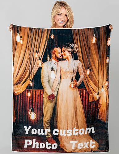 Personalisierte Decke, entwerfen Sie Ihre eigene Decke, Textfotocollage, personalisierte Flanelldecke für Erwachsene und Kinder, personalisierte Geschenke für Familie, Freunde und Haustiere (1 Foto)