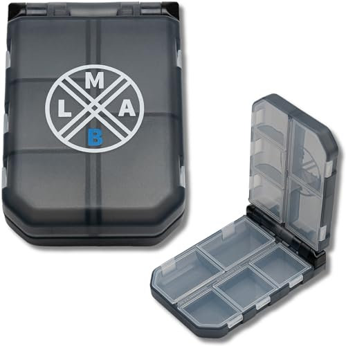 LMAB Angelbox Pocket Box, Kleinteile Angel Box, Sortierbox zum Angeln, Angelzubehör Kleinteilebox, Tacklebox, Kunstköderbox, Angelköder Angelkiste, Angelboxen, Angelkasten (S - 10,7 x 7,4 x 3,2 cm)