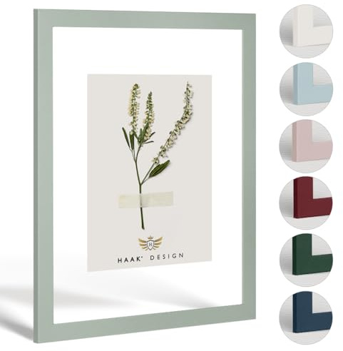 Haak Cornice a Doppio Vetro Miko Verde Pastello 21 X 29,7 cm (DIN A4) Doppio Vetro - Doppia Vetratura Cornice per Foto Pastello