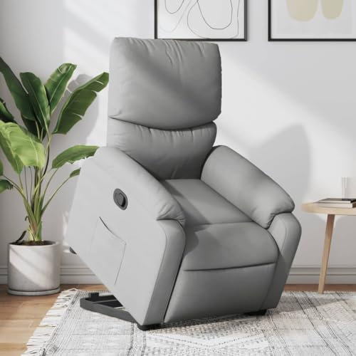 Homgoday Relaxsessel mit Aufstehhilfe Fernsehsessel Verstellbarer Relaxsessel mit Liegefunktion Sessel für Senioren mit Aufstehhilfe Aufstehsessel TV Sessel Wohnzimmer Hellgrau Stoff