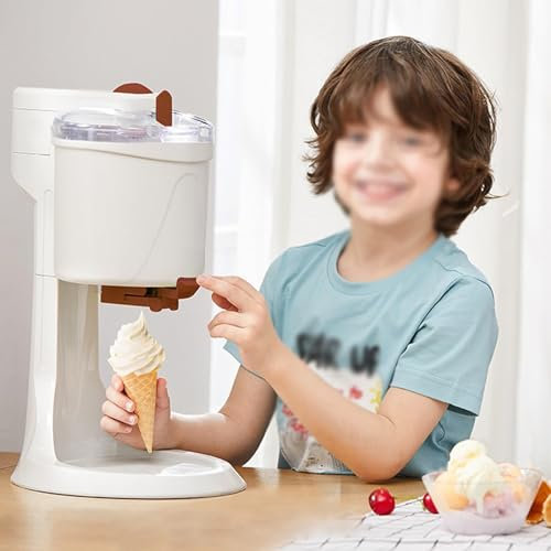 LZDOYY Softeis Maschine Halbautomatische 1000ML Haushalt EIS, Der Maschine Obst Dessert Joghurt Kegel Eismaschine,220V