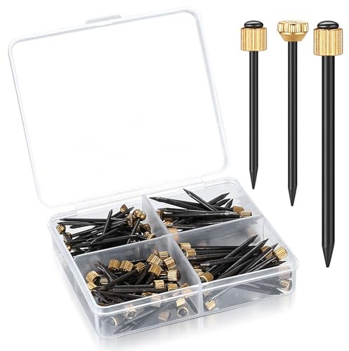 Stahlnägel für Bildernägel, Nägel Bilder Aufhängen, Wandnägel für Bilder, 26/27/35mm Länge Betonnägel, Messingkopf Stahlstifte Nägel Set für Bilderrahmen Bilder Holzbearbeitung (90)