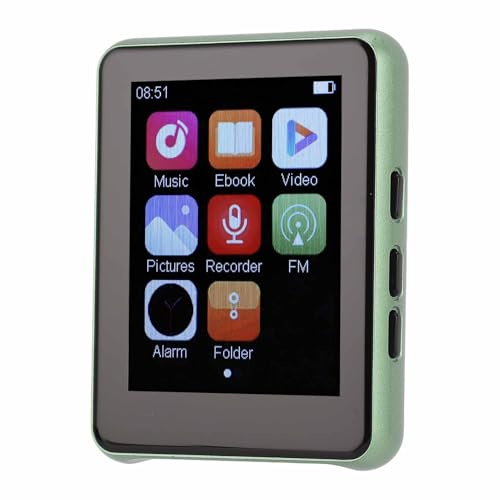 Lecteur MP3 128 Go avec Bluetooth, Lecteur de Musique MP3 à écran Tactile Complet de 2,4 Pouces, avec Haut-Parleur, Enregistreur Vocal, jusqu'à 512 Go, avec écouteurs (Green)