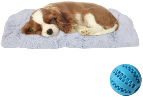 GUPPBF Hundekissen für Mittelgroße Hunde, Flauschiges Hundebett, Waschbarer Pet-Teppich, Faltbar, Nicht Rutschen, Grau, 75 m× 50 cm × 10 cm