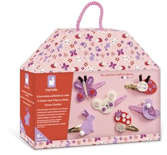 Janod - Set per Creare 6 Fermagli - Giardino Fiorito - Cofanetto per Il Tempo Libero Creativo dei Bambini - Motricità fine e creatività - da 5 Anni - J09179