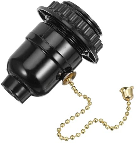 SEWACC Pull Chain Lampholder E27 Ceiling Light Lamp Holder with Black Bakelite Socket Pull Switch Lamp Base Replacement