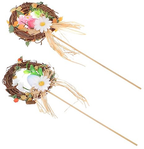 ERINGOGO 2stücke Osterkranz Mit Bunten Ostereiern Einzigartige Wand Türdekoration Für Frühlingsfeste Indoor Und Outdoor Widerstandsfähiges Material Installieren Als