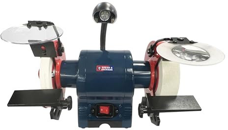 Spear & Jackson SJ150BG White Wheel Bench Grinder 6 150mm - Sharpen Woodturning Tools - Grinding and Reshaping Chisels