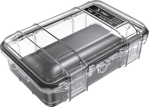 PELI M50 Micro CASE - Hochwertiger Schutz für wertvolle Ausrüstung und kompakte Werkzeuge; Wasser-, Staub- und bruchfest; Volumen 1 Liter; Farbe: SCHWARZ/TRANSPARENT