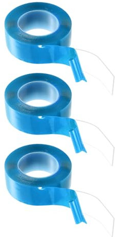 QUARKZMAN 3 Pezzi Nastro Doppia Faccia Nano 5M x 5cm x 2mm Multiuso Rimovibile Trasparente Strisce Adesive Per Appendere Quadri Con Rivestimento Blu Per Tappeti Poster