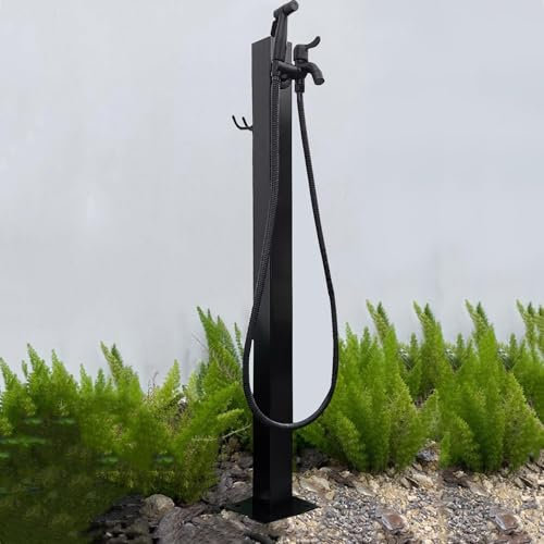 Fontana da Giardino Indipendente, Colonna d'Acqua per Esterni, Colonna d'Acqua da Giardino Indipendente con Rubinetto, Fontana Quadrata per Esterni, Base Spessa di Facile Installazione, Idea
