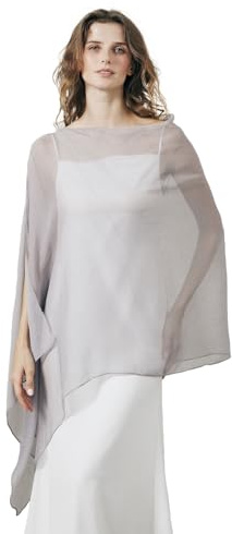 BEAUTELICATE Damen Sheer Stola Elegant Crepe Schal Wrap Poncho Cape Leicht Shrug Tuch für Braut Abendkleid Hochzeit Brautkleid