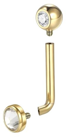 New 2026 Unisex 1Pc Titanium Cz Crystal Christina Piercings Vertical Hood Gold Color Setxy Intimate Pircing Belly Rings Jewelry Findings For Men Women Fashion Trendy Accessories Creative Gift And