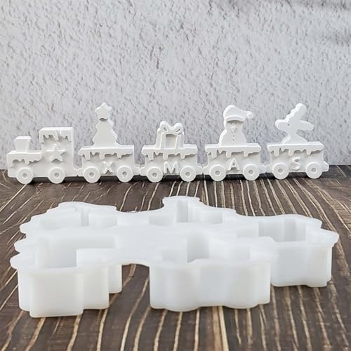 5 stampi in silicone per colata WISIRENT, set di stampi in silicone per Natale, forma di alce, forma di albero di Natale, stampo 3D per pupazzo di neve di Natale, stella a cinque punte in silicone per
