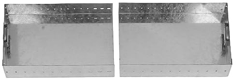 Locadence Fireplace Tray, Rectangle Expandable Adjustable Ash Pan, Galvanized Steel Ember Holder Fireplace Pan for Ash Collection