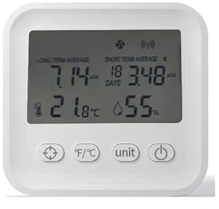 Bosiyrggrl Mini Monitor Della Qualità 'Aria Radon, Regolazione Dei Dati di Temperatura e Umidità, Sensore di Radon, Rilevatore di Gas Radon per Interni