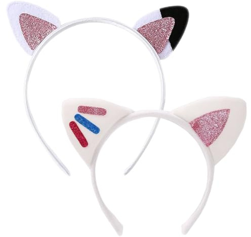 Reccisokz 2 Pièces Katzenohren Haarreif Kinder,Gab_by's Dollhouse Haarschmuck,Serre-Tête Oreille de Chat, Décoration de Carnaval Halloween Cadeau Fête Party Cosplay