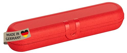 Koziol KLIKK Besteck-Etui ohne Besteck, Besteckbox to go, Outdoor Besteck-Behälter für Camping, Reise | Wiederverwendbare Besteck-Verpackung, Bestecktasche, Besteckdose (Organic red)