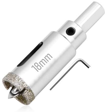 1PC Diamond Drill Bit with Center Pilot Hole, Diamond Hole Cutter, Professional Tile Hole Saw for Tile Glass Porcelain, Marble Ceramic Granite (18mm)