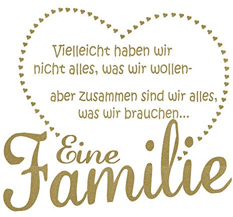 timalo® Wandtattoo Familie Spruch – über 30 Farben mit Herzen | 73073-dunkelbraun-80x70