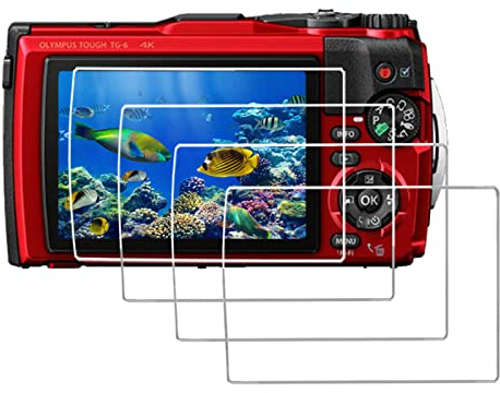debous TG-7 TG-6 Glass Screen Protector Compatible Olympus Tough TG-6 TG7 Waterproof Camera, Anti-scratch Tempered Glass crystal-clear Hard Protective Film Shield Cover Guard Lcd protection (4pack)