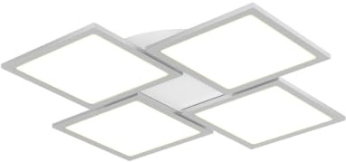 Lucande LED Deckenleuchte Ilira dimmbar mit Leselampe (Modern) in Alu aus Aluminium (4 flammig,) - Lampe Deckenlampe Küchenleuchte