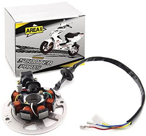Area1 Lichtmaschine Stator kompatibel mit Yamaha Aerox 50, Neos Jog R BWS Why, passend für MBK Nitro Booster Ovetto MachG Stunt, kompatibel mit Malaguti F10 Jet F12 Phantom F15 Firefox RS Ultima